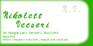 nikolett vecseri business card